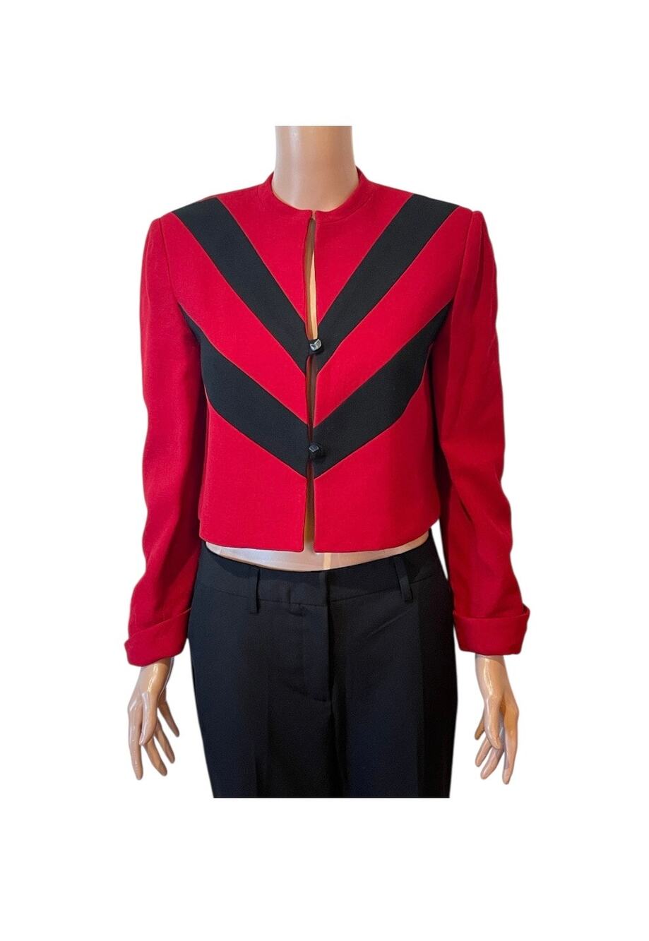 Red DAVID HAYES Wool Blazer Jacket Size 6